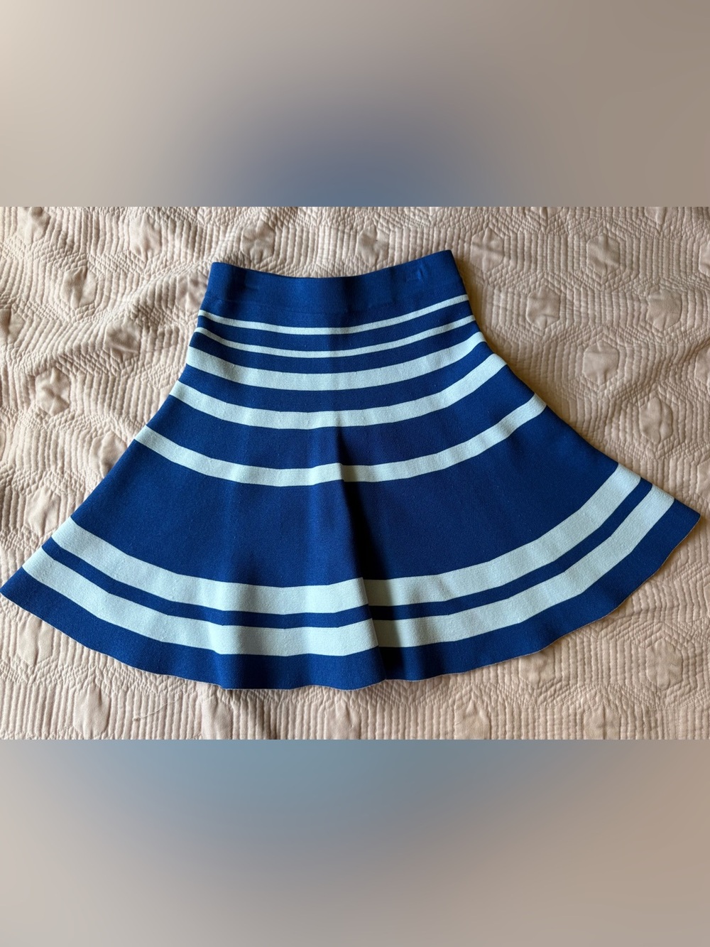 Lucy Paris Blue & White Striped A-Line Skirt